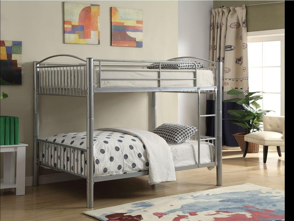 Black Metal Full Over Full Bunk Bed By Homeroots | Beds | Modishstore - 5