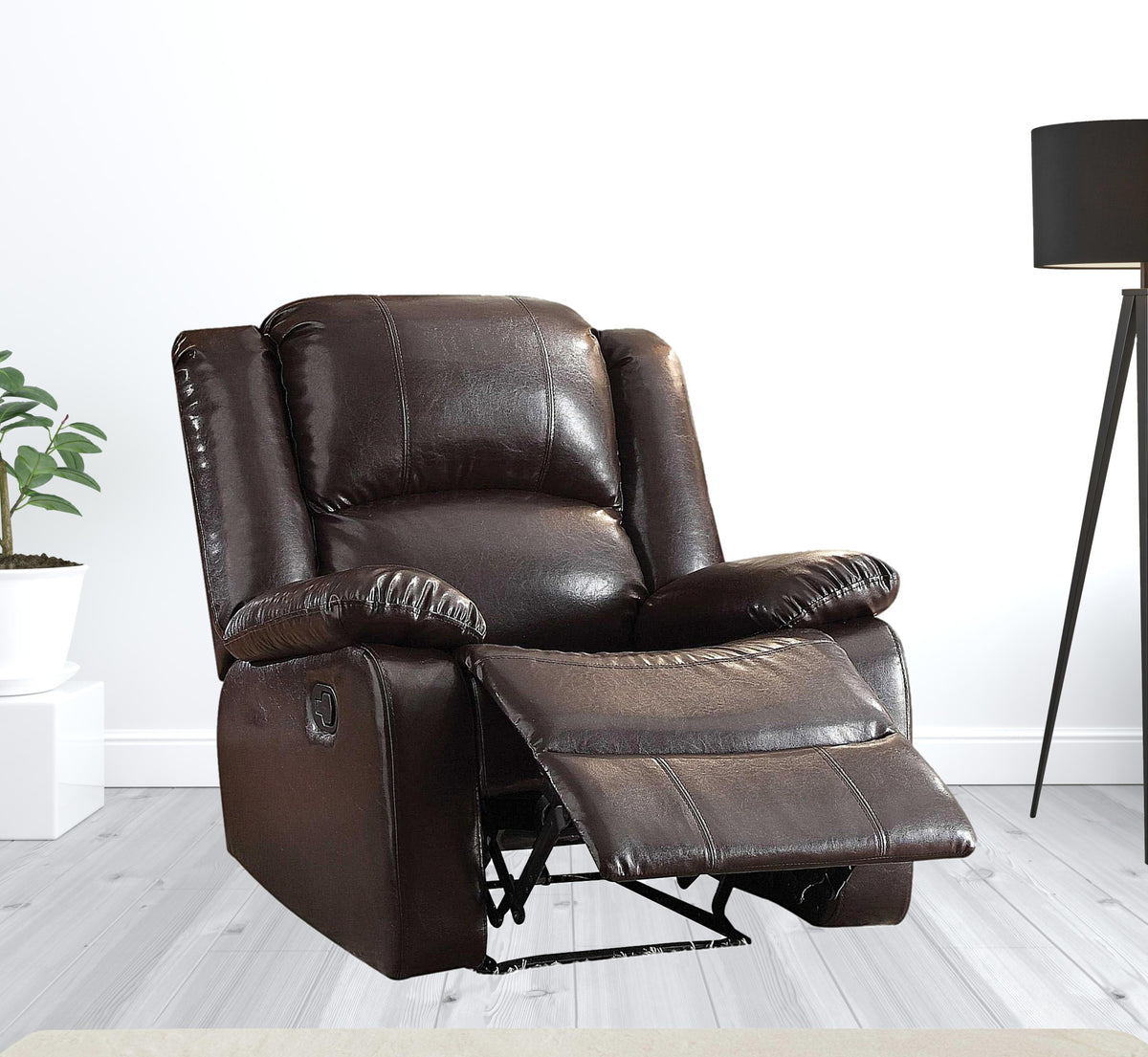 Espresso Pu Recliner By Homeroots | Recliners | Modishstore
