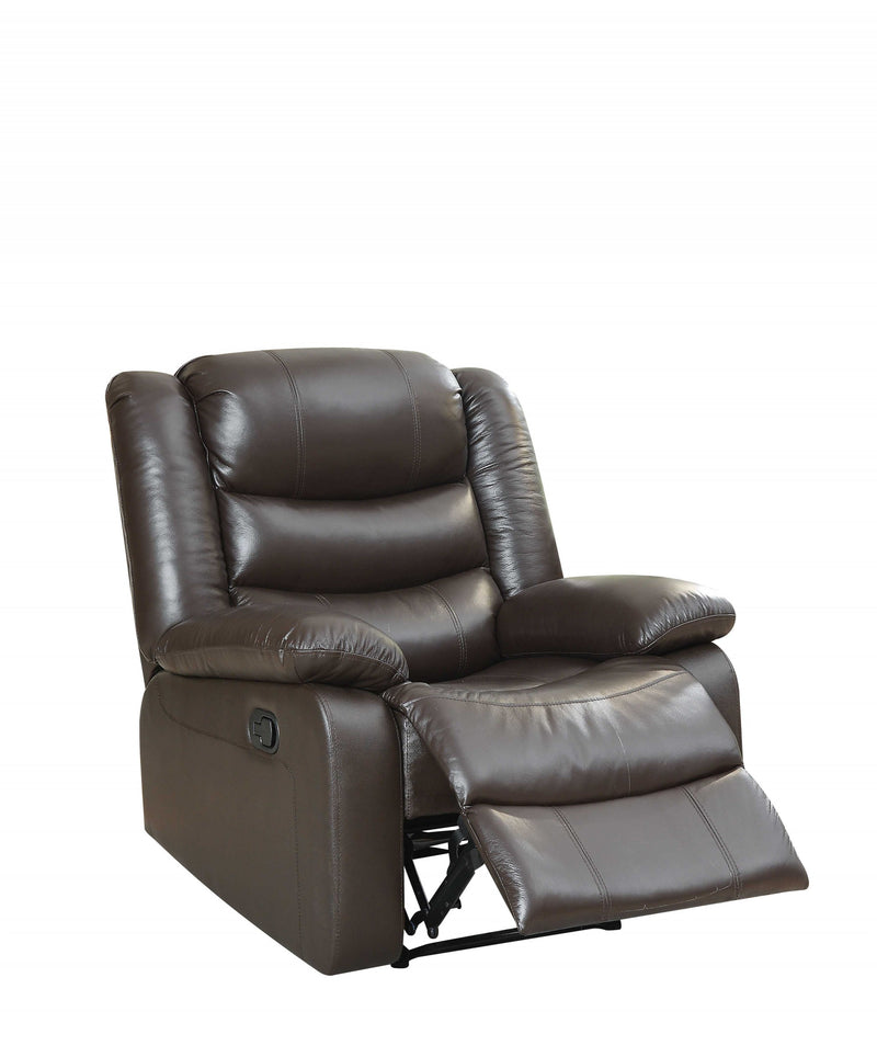 Espresso Top Grain Leather Match Recliner By Homeroots | Recliners | Modishstore