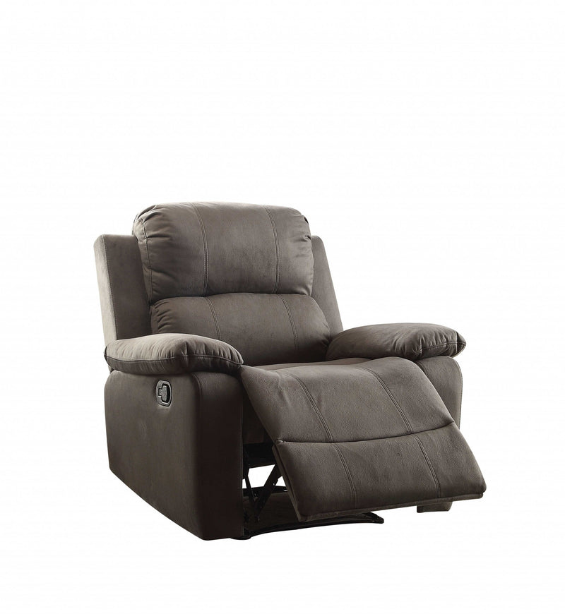 Charcoal Polished Microfiber Fabric Recliner By Homeroots | Chairs & Recliners | Modishstore
