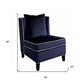 Dark Blue Velvet Accent Chair By Homeroots | Accent Chairs | Modishstore - 4