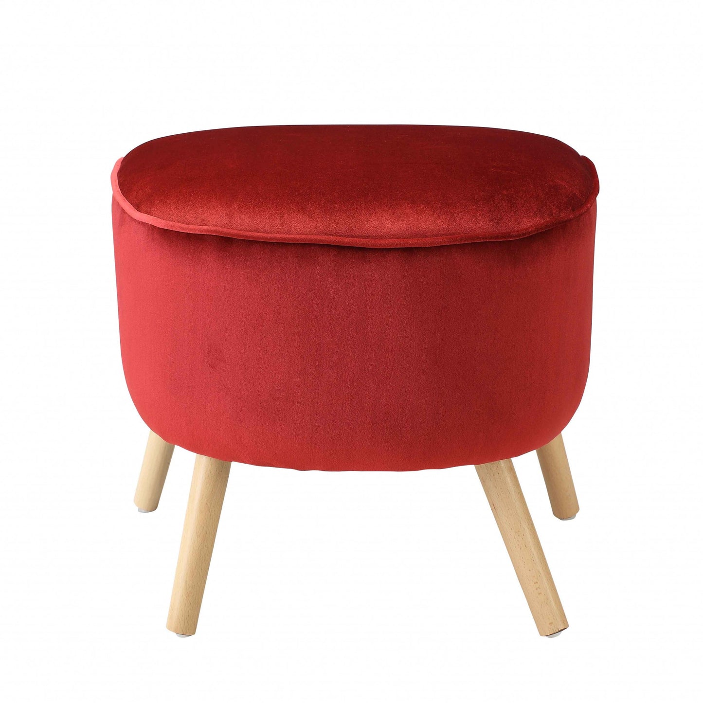 Red Velvet Fabric Ottoman By Homeroots | Ottomans | Modishstore