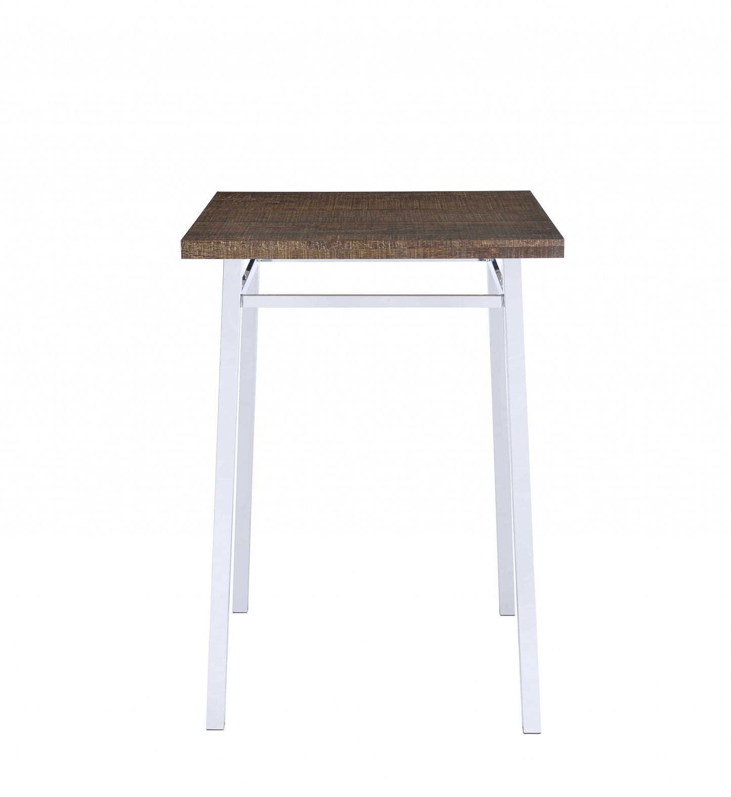 Oak And Chrome Bar Table By Homeroots - 286229 | Bar Tables | Modishstore