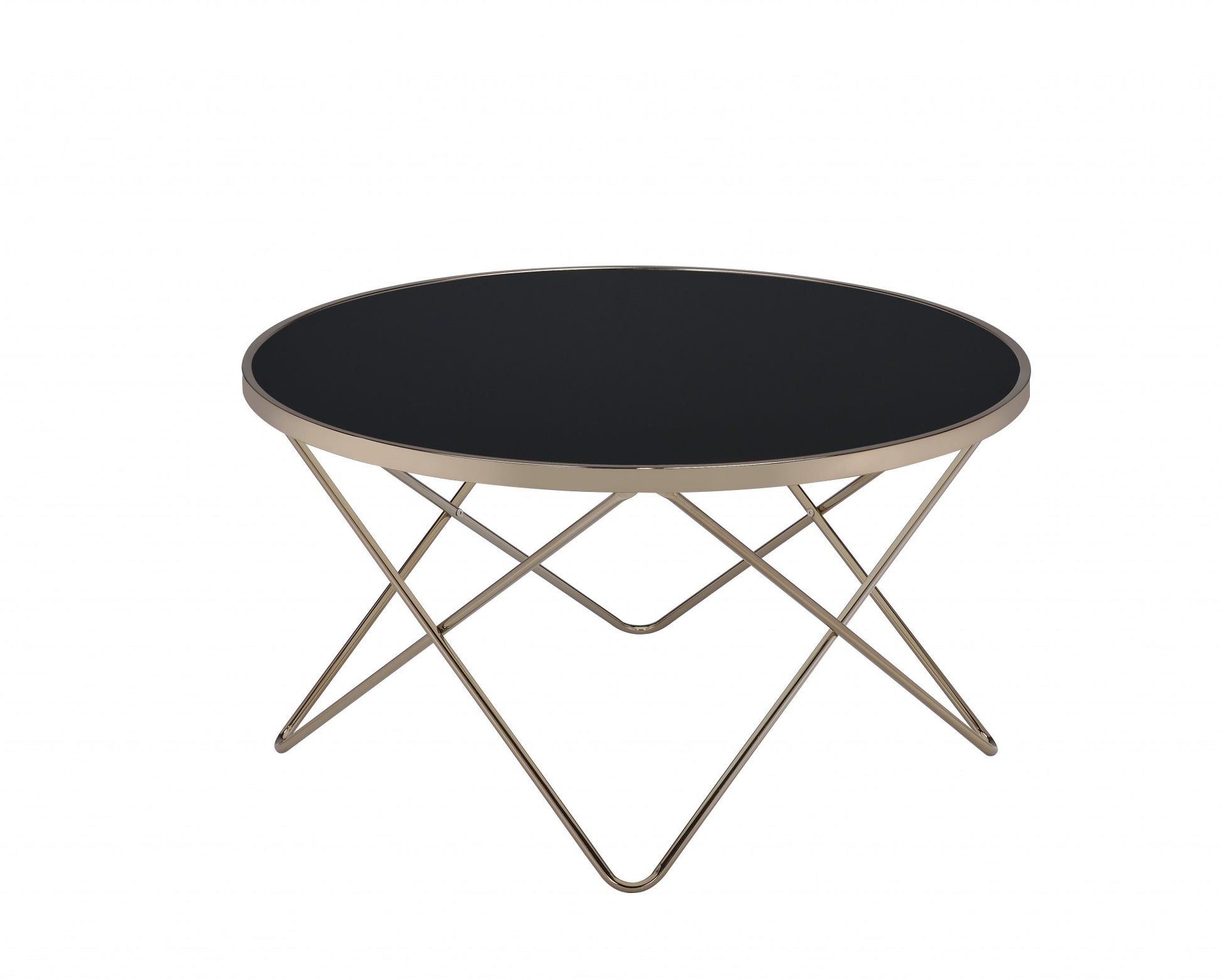 Black Glass And Champagne Coffee Table By Homeroots | Coffee Tables | Modishstore