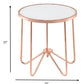 Frosted Glass And Rose Gold End Table By Homeroots | End Tables | Modishstore - 4
