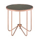 Rose Gold and Smokey Glass Top End Table By Homeroots | End Tables | Modishstore - 2