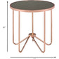Rose Gold and Smokey Glass Top End Table By Homeroots | End Tables | Modishstore - 4