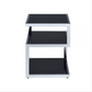 Black Glass And Chrome 3 Tier Shelves End Table By Homeroots | End Tables | Modishstore - 2