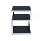 Black Glass And Chrome 3 Tier Shelves End Table By Homeroots | End Tables | Modishstore - 3