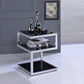 Black Glass And Chrome 3 Tier Shelves End Table By Homeroots | End Tables | Modishstore - 4