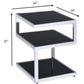 Black Glass And Chrome 3 Tier Shelves End Table By Homeroots | End Tables | Modishstore - 5