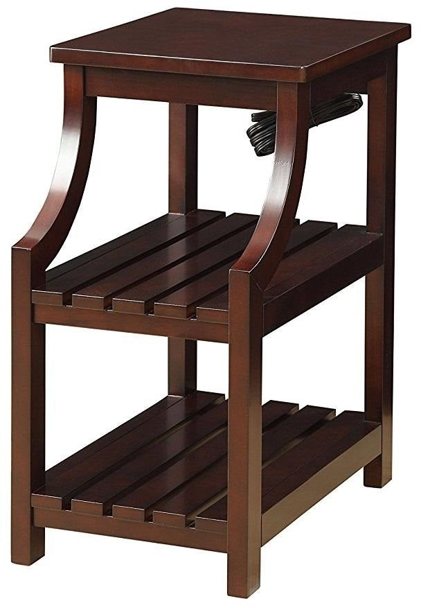 Espresso Wooden USB Port Storage End Table By Homeroots | End Tables | Modishstore - 3