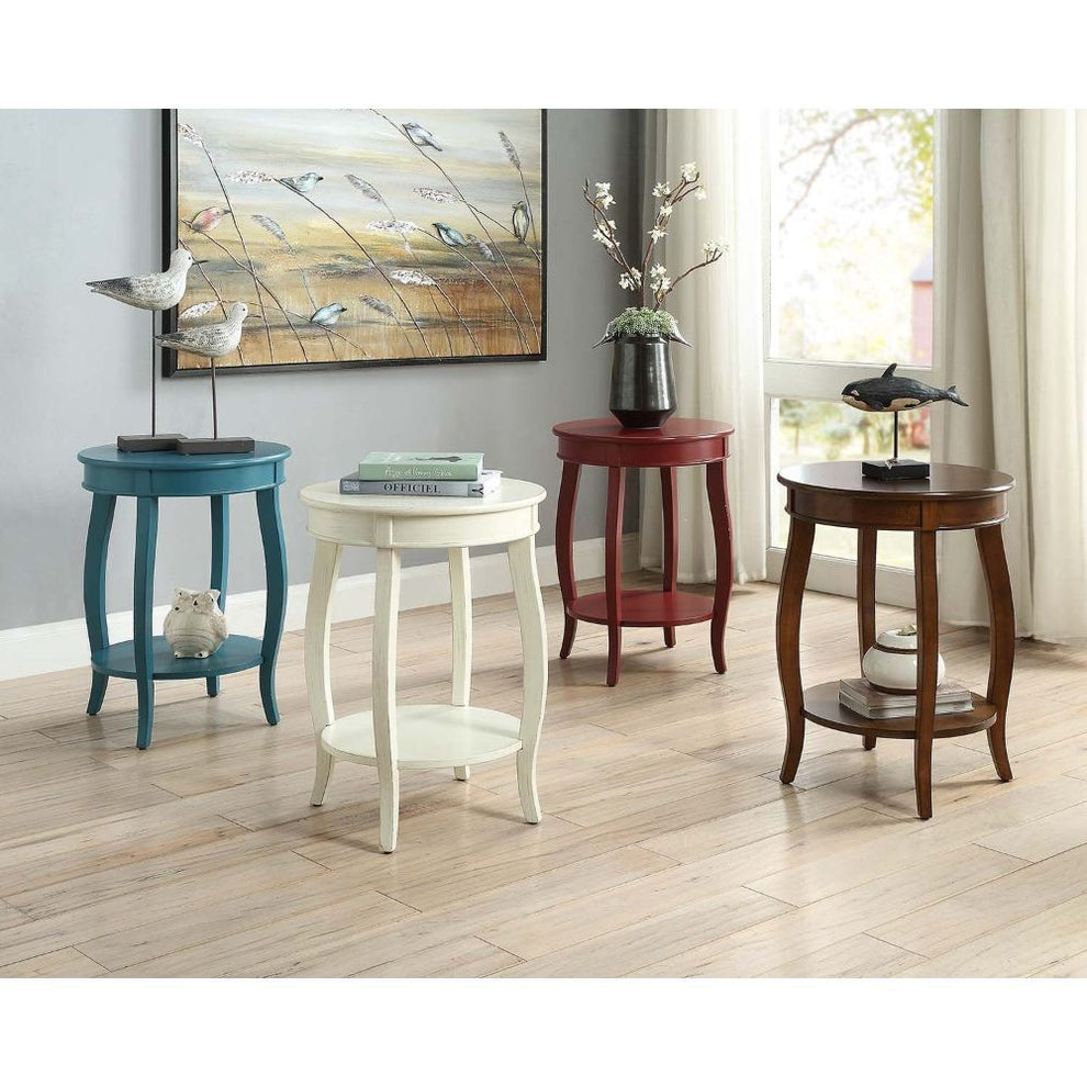 Antique White Wooden Side Table By Homeroots | Side Tables | Modishstore - 5