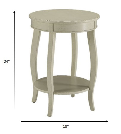 Antique White Wooden Side Table By Homeroots | Side Tables | Modishstore - 6