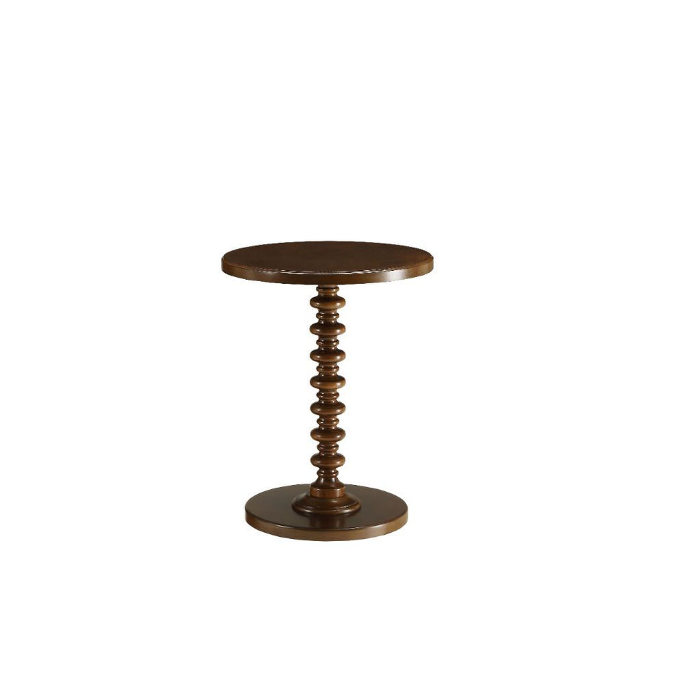 Fun Walnut Wood Pedestal End Table By Homeroots | End Tables | Modishstore - 2