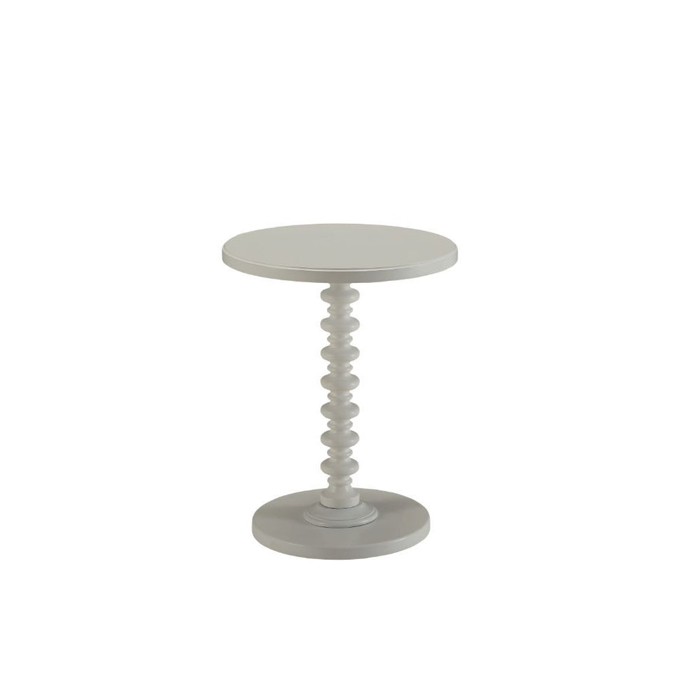 Fun White Wood Pedestal End Table By Homeroots | End Tables | Modishstore - 2