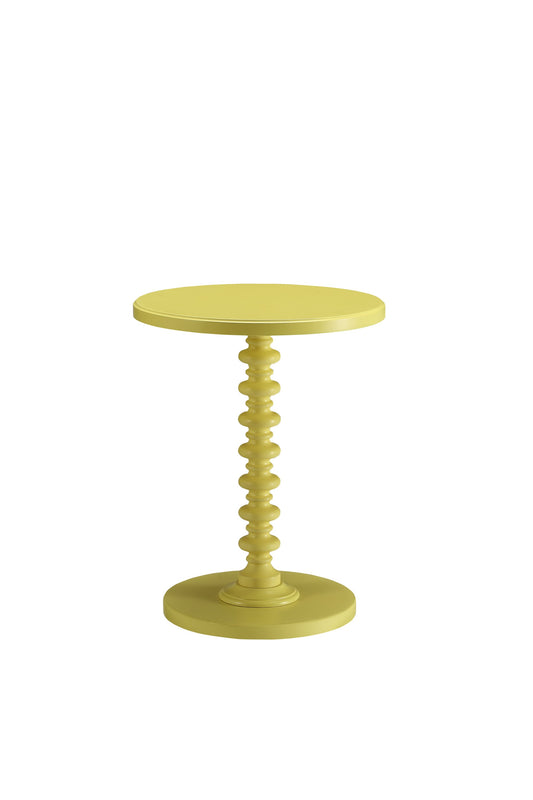 Yellow Solid Wooden Spindle Side Table By Homeroots | Side Tables | Modishstore