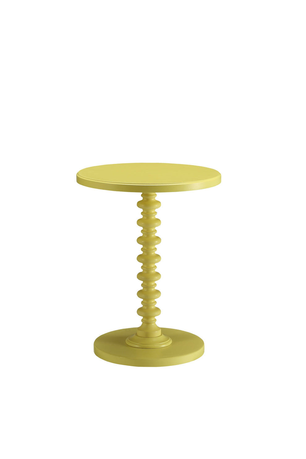 Yellow Solid Wooden Spindle Side Table By Homeroots | Side Tables | Modishstore - 2