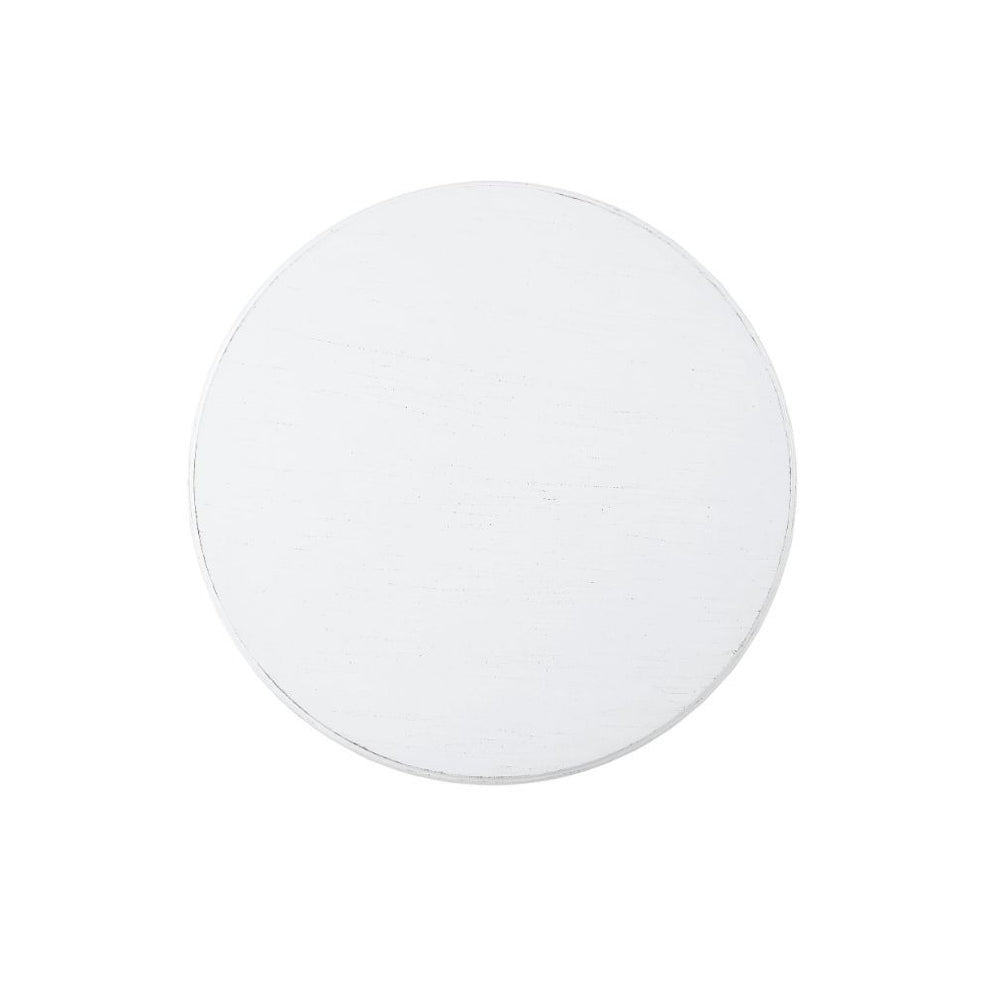 Cottage White Wood Pedestal Side or End Table By Homeroots | End Tables | Modishstore - 3