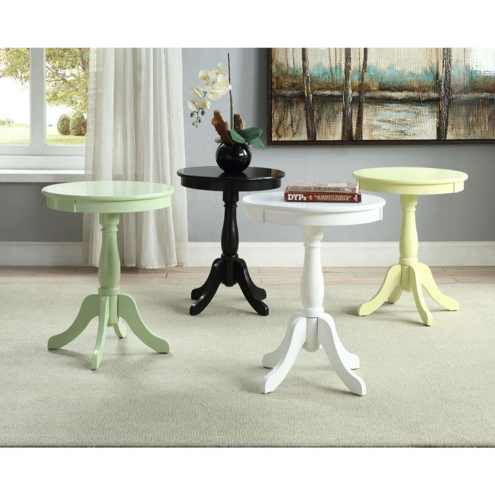 Cottage White Wood Pedestal Side or End Table By Homeroots | End Tables | Modishstore - 4
