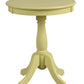 Light Yellow Solid Wooden Pedestal Side Table By Homeroots | Side Tables | Modishstore