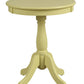 Light Yellow Solid Wooden Pedestal Side Table By Homeroots | Side Tables | Modishstore - 2