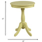 Light Yellow Solid Wooden Pedestal Side Table By Homeroots | Side Tables | Modishstore - 4