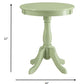 Light Green Solid Wooden Pedestal Side Table By Homeroots | Side Tables | Modishstore - 4