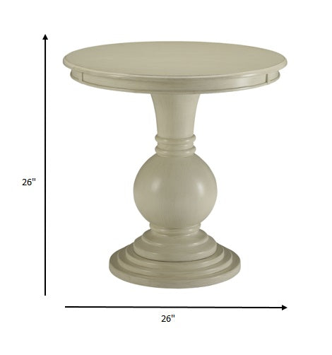 Antique White Wood Veneer Side Table By Homeroots | Side Tables | Modishstore - 2