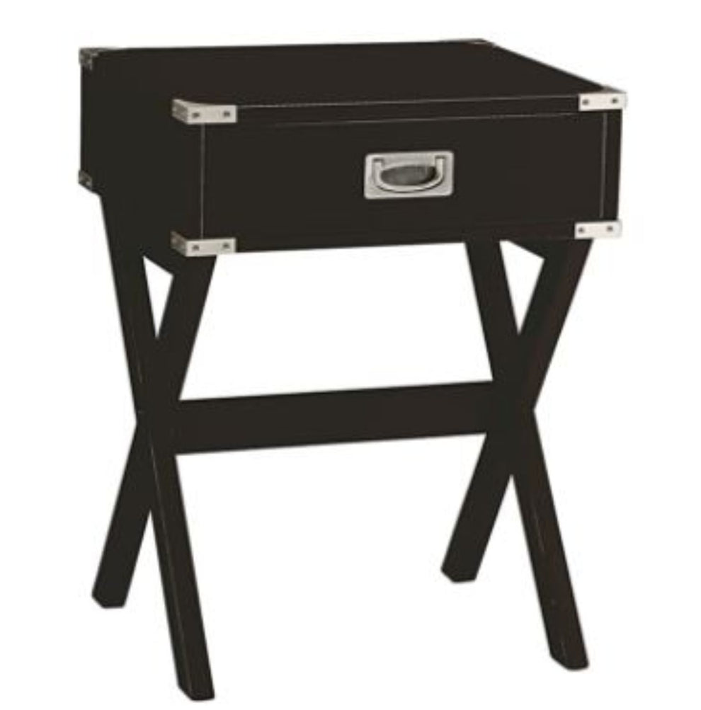 Black Solid Wooden & Metal Accent End Table By Homeroots | End Tables | Modishstore - 2