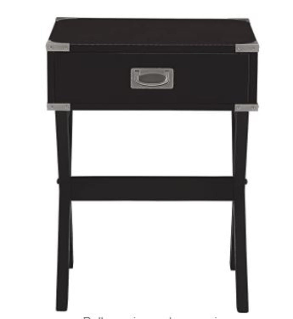 Black Solid Wooden & Metal Accent End Table By Homeroots | End Tables | Modishstore - 3