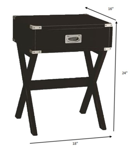 Black Solid Wooden & Metal Accent End Table By Homeroots | End Tables | Modishstore - 5