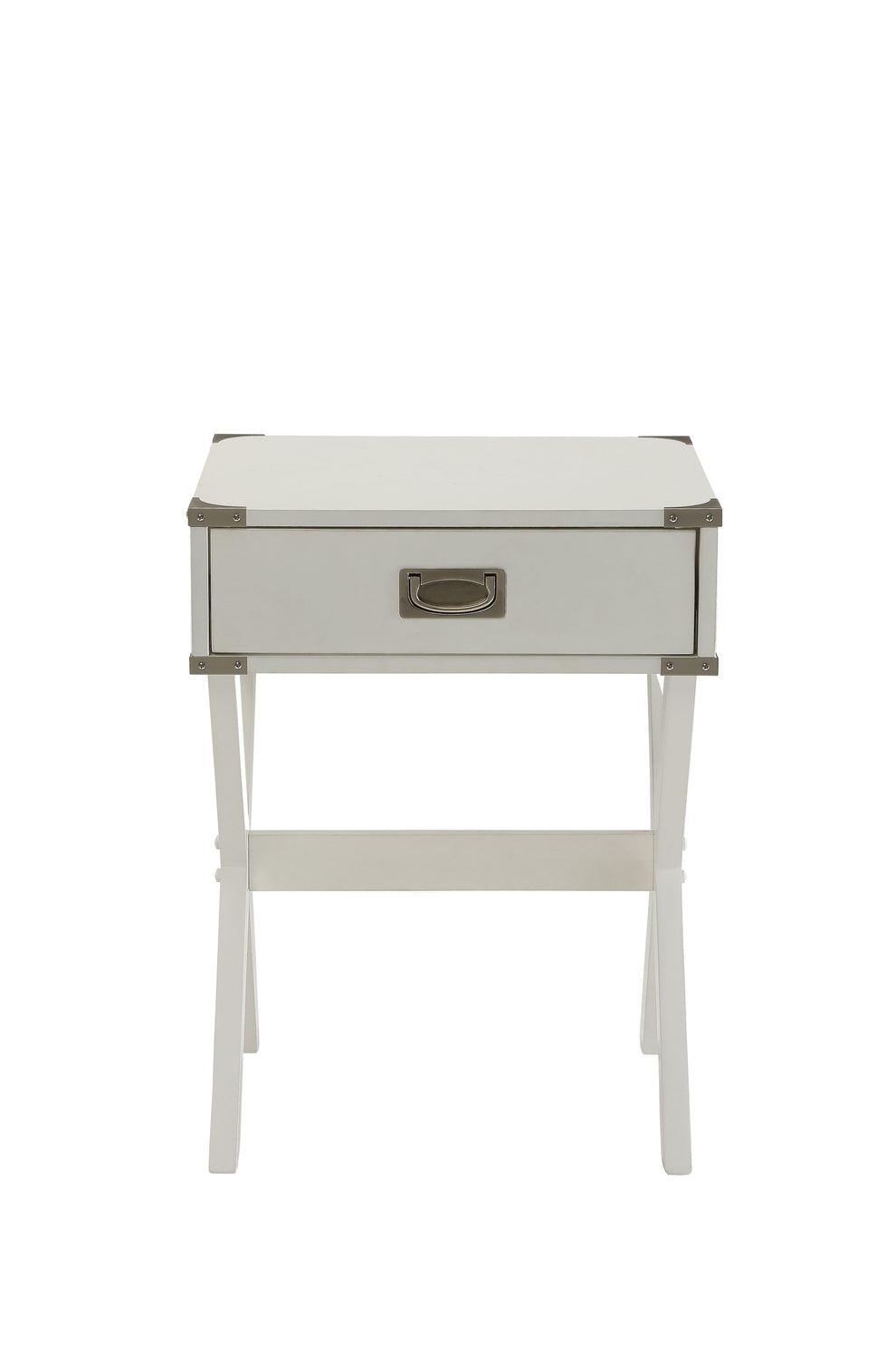 Modern White X Shape Wooden Storage End Table By Homeroots | End Tables | Modishstore - 2