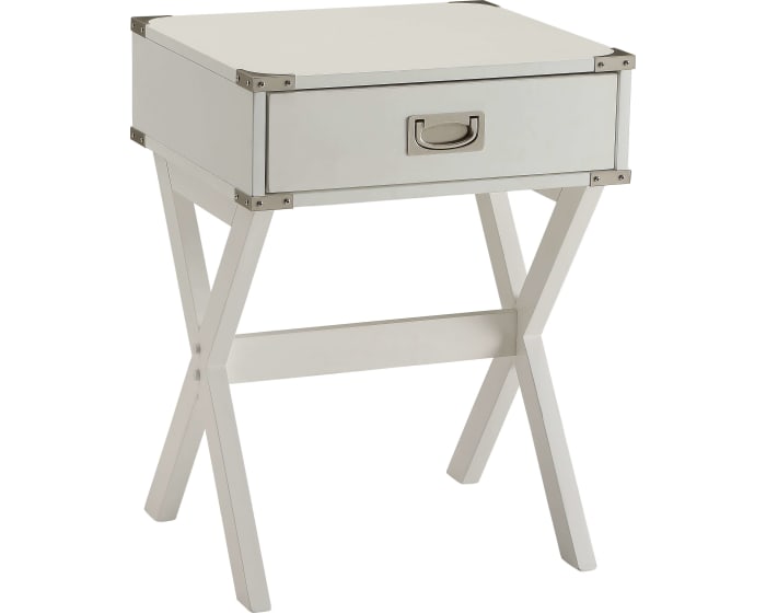 Modern White X Shape Wooden Storage End Table By Homeroots | End Tables | Modishstore - 3