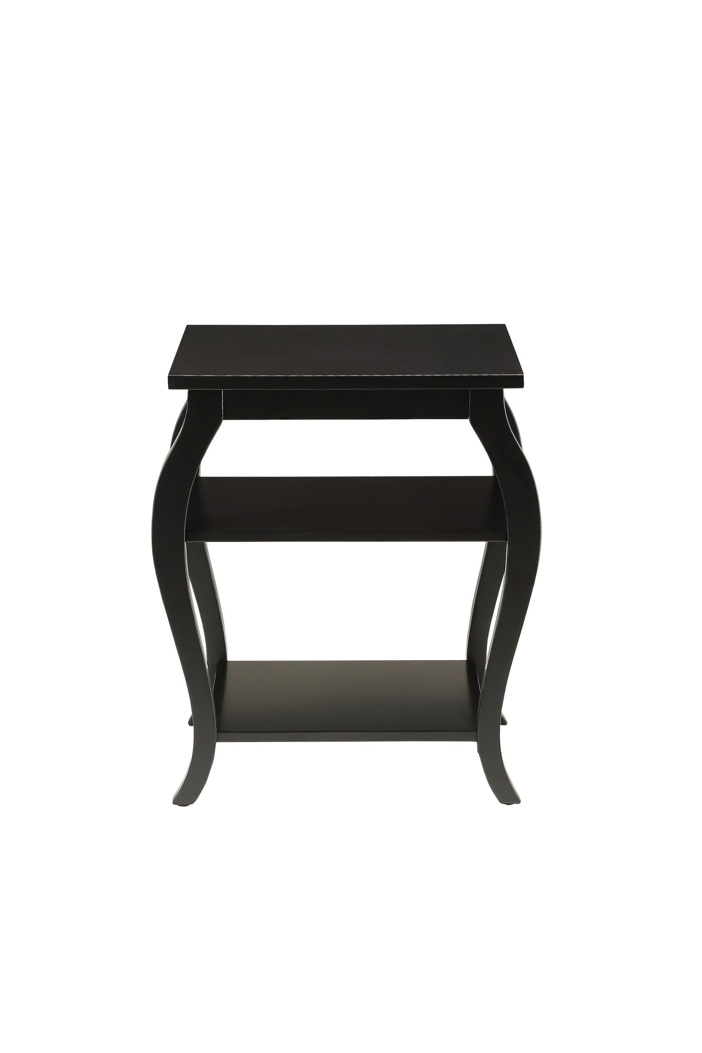 Black Finish Bow Leg Square End Table By Homeroots | End Tables | Modishstore - 2