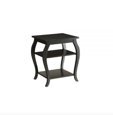 Black Finish Bow Leg Square End Table By Homeroots | End Tables | Modishstore - 3