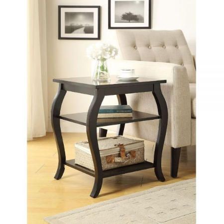 Black Finish Bow Leg Square End Table By Homeroots | End Tables | Modishstore