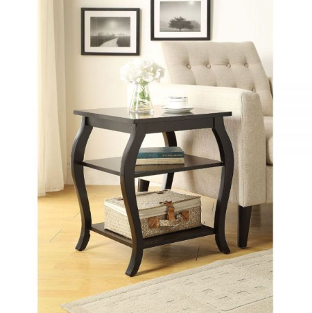 Black Finish Bow Leg Square End Table By Homeroots | End Tables | Modishstore - 4