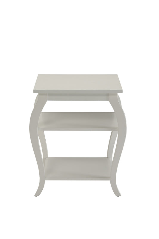 Cottage White Bow Leg Square End Table By Homeroots | End Tables | Modishstore