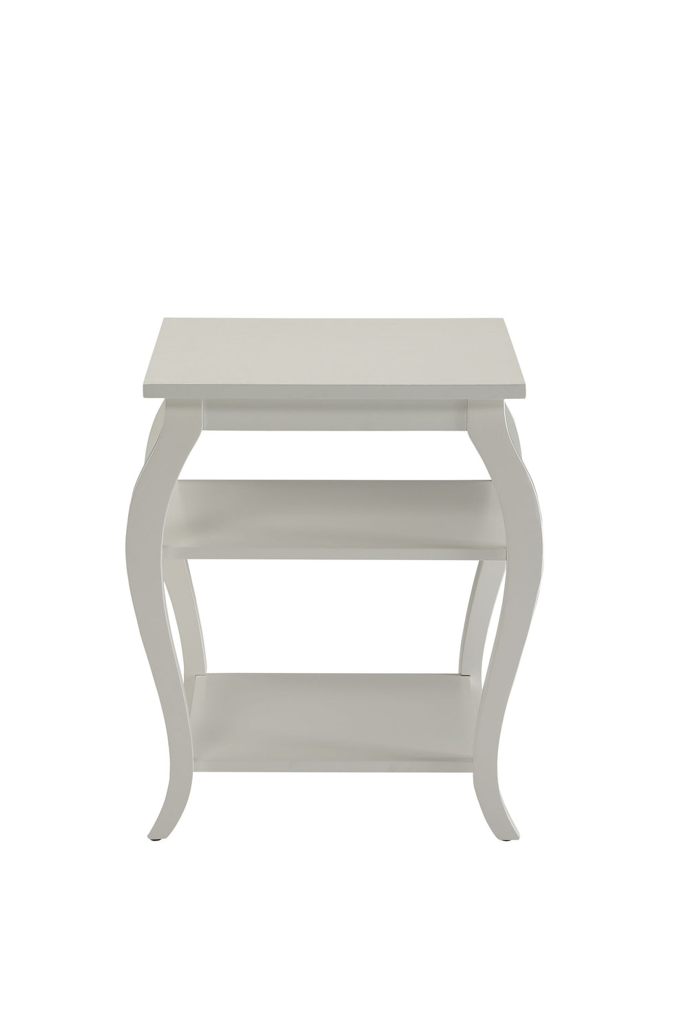Cottage White Bow Leg Square End Table By Homeroots | End Tables | Modishstore - 2