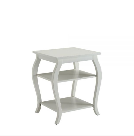 Cottage White Bow Leg Square End Table By Homeroots | End Tables | Modishstore - 3