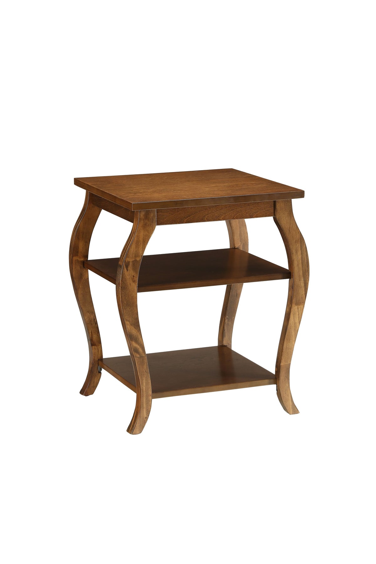 Walnut Finish Bow Leg Square End Table By Homeroots | End Tables | Modishstore