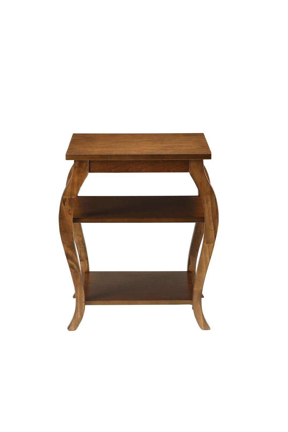 Walnut Finish Bow Leg Square End Table By Homeroots | End Tables | Modishstore - 2