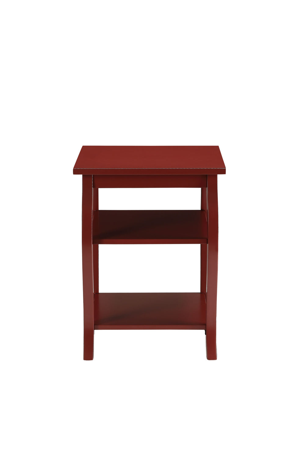 Pop of Color Red Bow Leg Square End Table By Homeroots | End Tables | Modishstore - 2