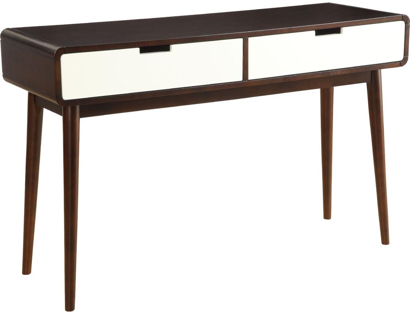 Mahogony and White Double Drawer Console Table By Homeroots | Console Tables | Modishstore - 3