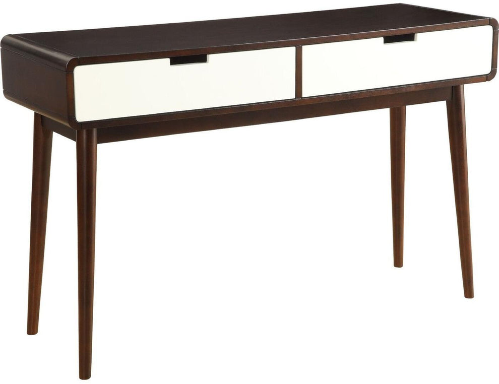 Mahogony and White Double Drawer Console Table By Homeroots | Console Tables | Modishstore - 3