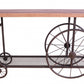 Oak And Antique Gray Metal Tube Sofa Table By Homeroots | Coffee Tables | Modishstore
