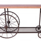 Oak And Antique Gray Metal Tube Sofa Table By Homeroots | Coffee Tables | Modishstore - 2