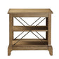 Rustic Light Oak End Table with X-Bar Detail By Homeroots | End Tables | Modishstore