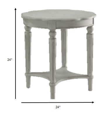 Antique Slate Solid Wood End Table By Homeroots | End Tables | Modishstore - 2